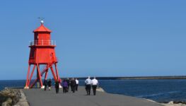 The Herd Groyne Lighthouse built in 1882.